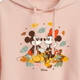 thumbnail image 3 of Disney - Mickey Minnie Leaf Pile - Juniors Cropped Pullover Hoodie, 3 of 5