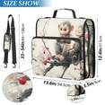 thumbnail image 4 of 3 Ring Zipper Binder with Shoulder Strap Waterproof Trapper Keeper 2 Inch D-Ring 500 Sheets Capacity Cute Monkeys on Flower Branch, 4 of 7