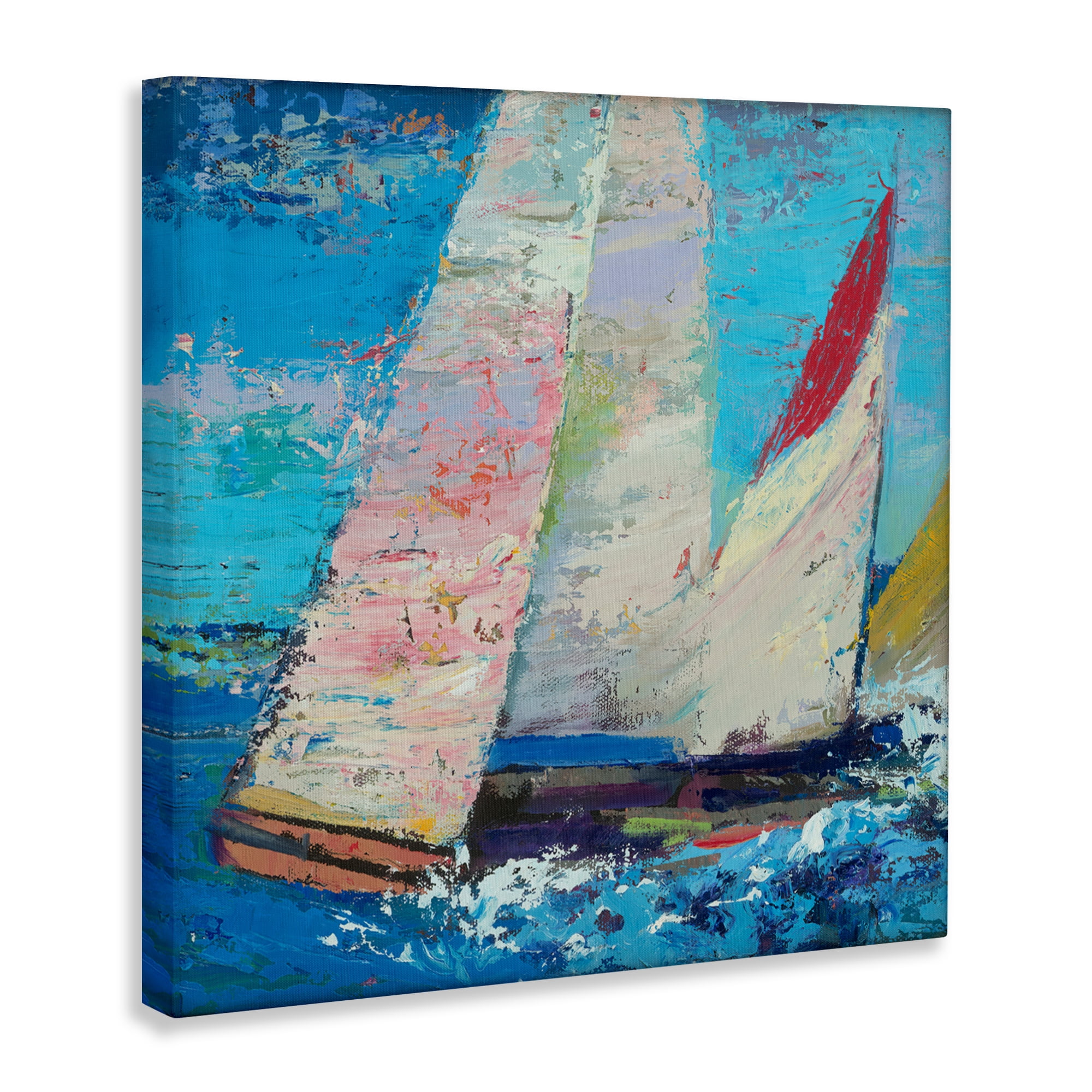 Stupell Industries Expressive Sailboats on Waves Canvas Wall Art, design by Beth A. Forst