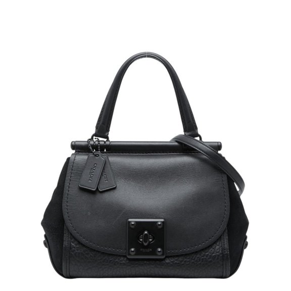 Pre-Owned Coach Drifter Handbag Shoulder Bag 2WAY 38388 Black Leather Women's COACH