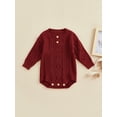 thumbnail image 2 of Bagilaanoe Newborn Baby Girl Boy Knit Rompers Sweater Warm Long Sleeve Bodysuit 3M 6M 9M 12M 18M 24M Infant One Piece Jumpsuit, 2 of 9