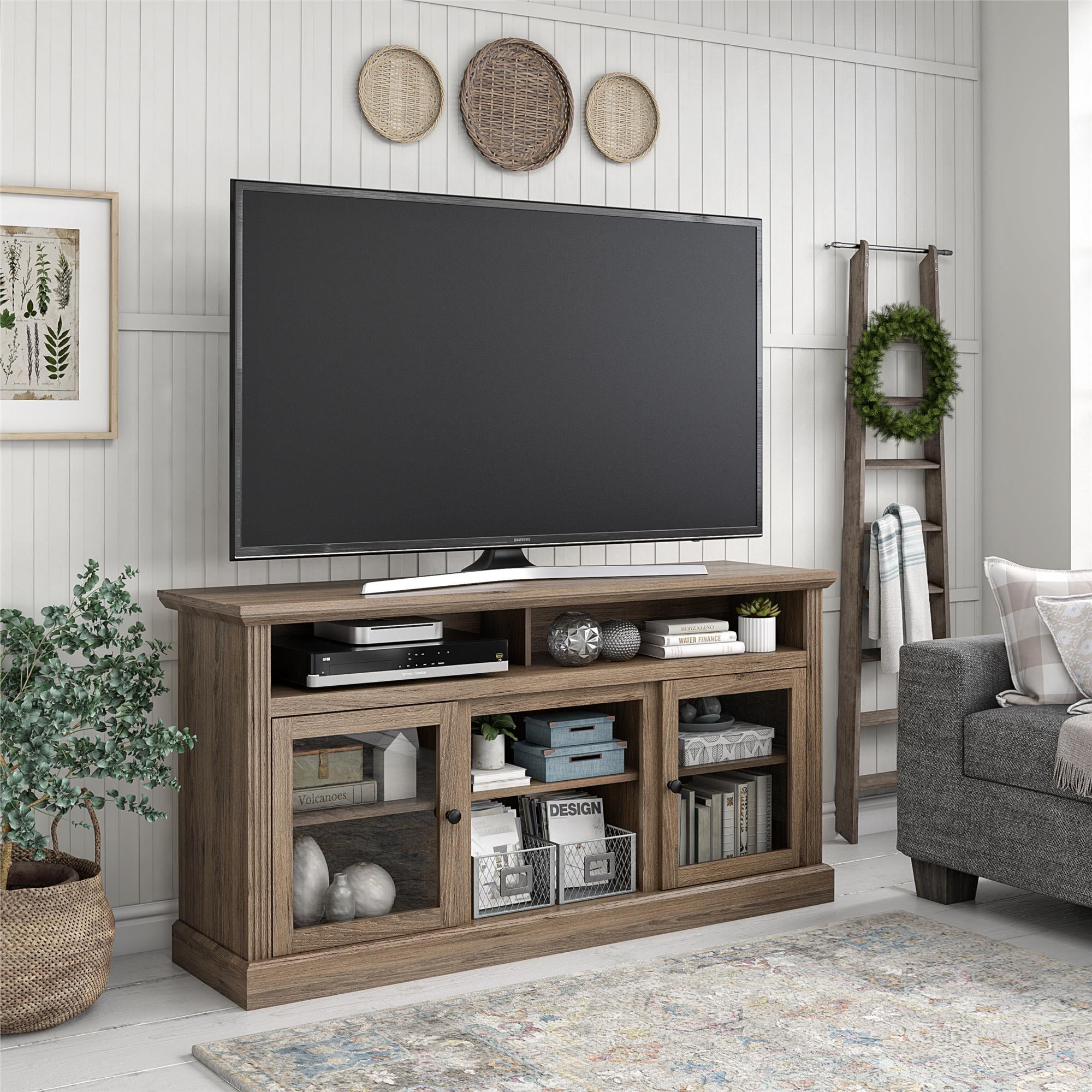 Ameriwood Home Leesburg TV Stand for TVs up to 65", Rustic ...