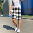 thumbnail image 7 of Kdxio White And Black Plaid Pattern Print Mens Sleep Shorts Bottoms Soft Comfy Pajama Wear Pants with Drawstring Pockets, 7 of 7