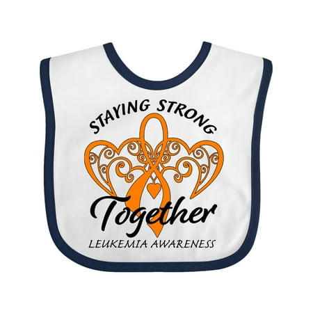 

Inktastic Leukemia Awareness Staying Strong Together and Orange Ribbon Gift Baby Boy or Baby Girl Bib