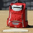 thumbnail image 4 of Baseball Backpack with Cleat/Shoe Compartment | Large Capacity | 19.5" T x 14" W x 7.5" D | Holds 4 Bats | External Helmet Storage | 3 Extra Zipper Pockets for Sunglasses, Seeds, Gum, Cell Phone, 4 of 8