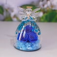 thumbnail image 5 of Natural Immortal Flowers Valentines Day Gifts, Angel Figurines Glass Cover with Preserved Forever Real Rose, Glowing Love Decorations Romantic Angel Flowers Gifts for Women, 1Pc(Blue,3.9x3.9x5.9"), 5 of 7