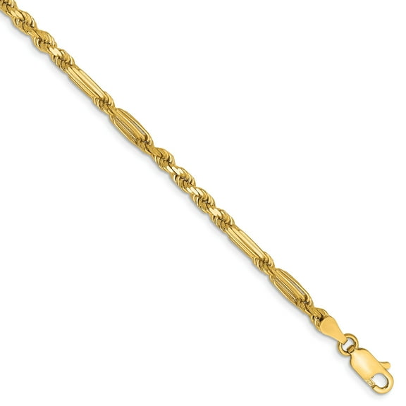 14k 3.0mm Milano Rope Chain in 14k Yellow Gold