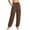 Brown, variant on Plus Size Pants for Women Cinch Bottom Wide Leg Cargo Pant Solid Color Drawstring High Waisted Hiking Outdoor Trousers with Pockets Brown M