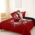 thumbnail image 4 of Homewish Halloween Wing Skull Full Size Comforter Sets,Sharp Spiked Print Bedding Comforter Set,Scarlet Red White,Black Reversible,3-Piece,1 Comforter and 2 Pillowcases, 4 of 7