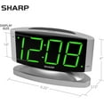 Sharp LED Digital Alarm Clock for Elderly with Large Print, Bedroom Use