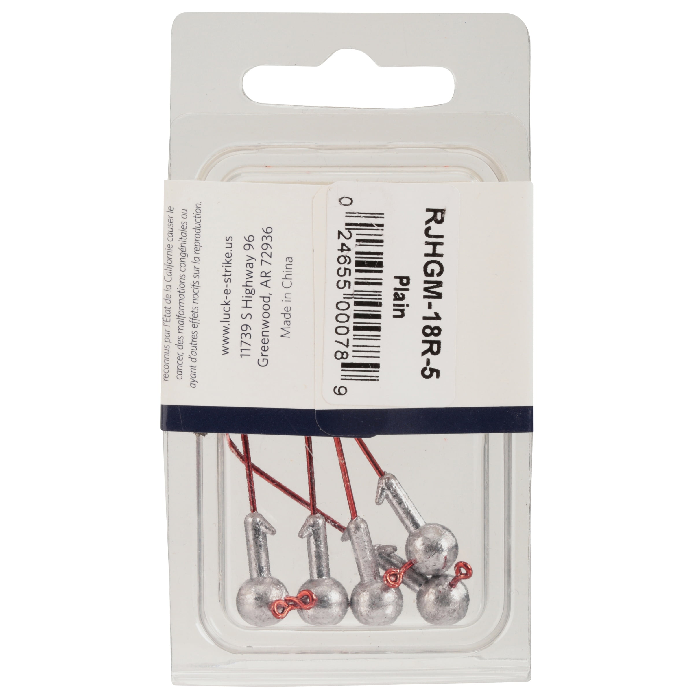 Luck-E-Strike, Round Jig Heads, 1/8, Natural, 5 Count