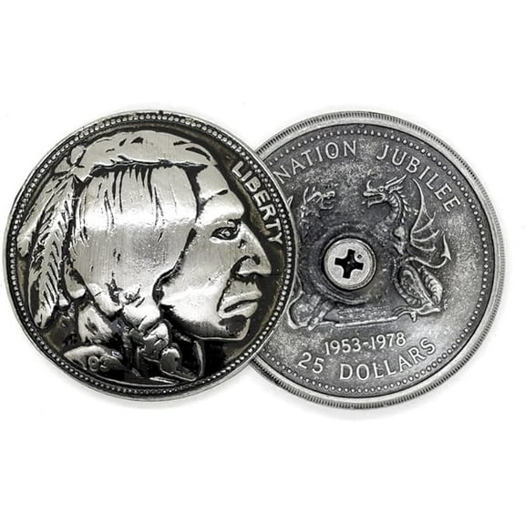 2pcs 1-3/8 Inches Indian Screw Back Conchos Cowboy Leathercraft Embellishment Buttons CHS38 (Black Silver)