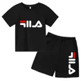 thumbnail image 3 of Camiseta de verano para niños y niñas, regalo de cumpleaños, de 3 a 13 años, camiseta y pantalones cortos, conjunto deportivo informal de moda con letras de marca, bonito diseño para niña, 3 of 5