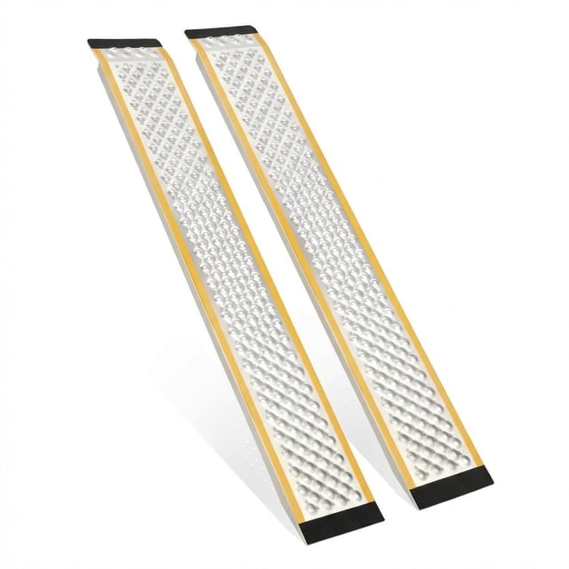 QinaQin Aluminum Shed Ramps 2 Pack, 5 Ft Lightweight Loading Ramps with 880 Lb Capacity for Mowers, ATVs and Trailers