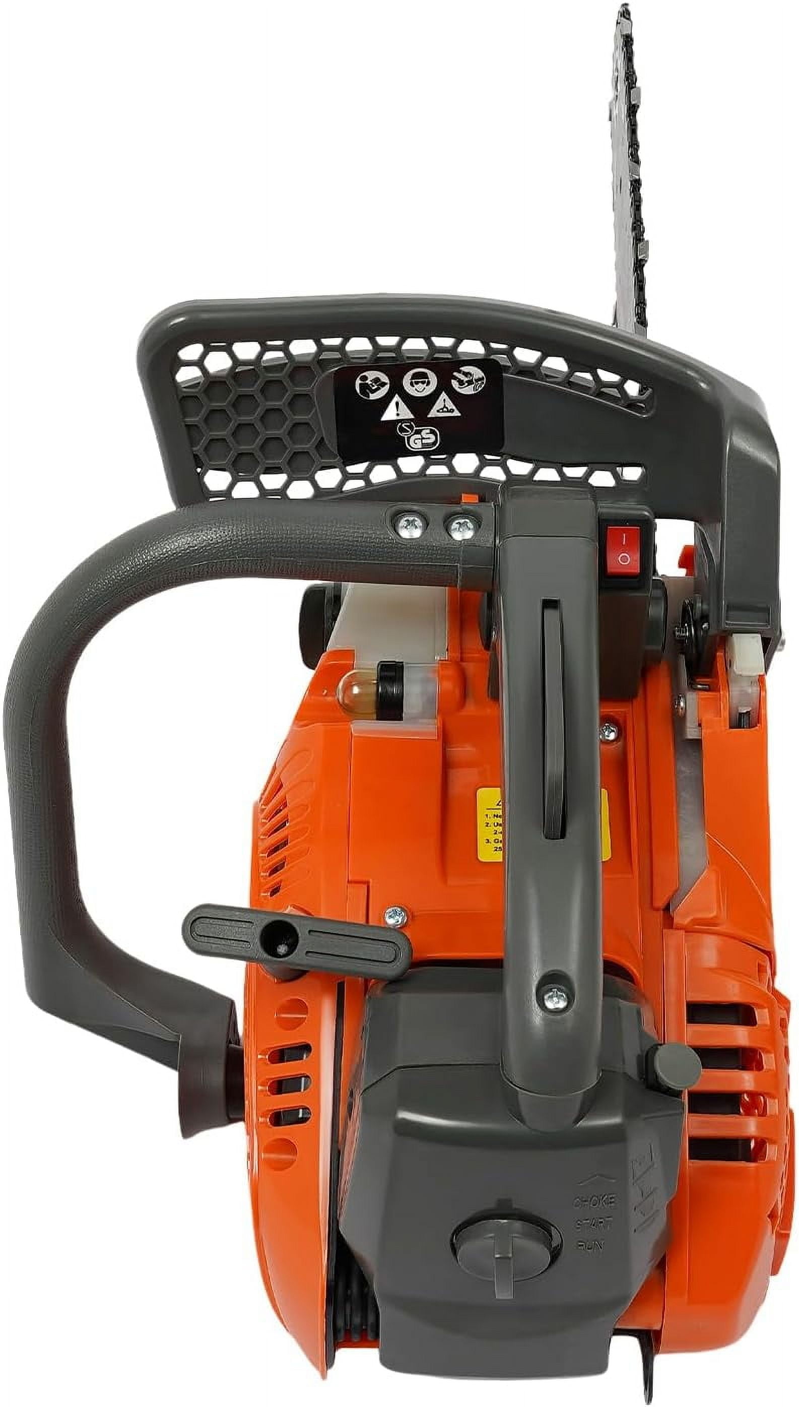 Miumaeov Top Handle Chainsaw 2-Stroke Engine Chainsaw High-Performance Wood Cutting Tool for Tree Pruning and Garden Maintenance