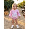 thumbnail image 3 of Cenuakty Girls Romper, Long Sleeve Crew Neck Embroidery Letters Fall Bodysuit, 3 of 9