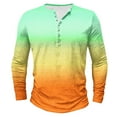 thumbnail image 2 of Big & Tall T Shirts for Men Plus Size S-5X Long Sleeve Button Crewneck T-Shirts Mens Casual Gradient Printed Pullover Going Out Tees Tops, 2 of 4