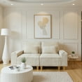 thumbnail image 3 of Aukfa 3 Piece Sofa Set - 71" Deep Seat Couch Loveseat Couch w/ Cup Holders&Pillows, Solid Wood Legs, Beige, 3 of 9