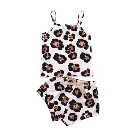 

Baby Girl Clothes Outfits Cotton Leopard Print Casual 2PC Set Streetwear Outfits For 6-12 Months