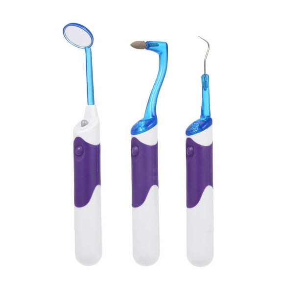 3 Pcs Oral Hygiene Kit LED Mirror Tooth Stain