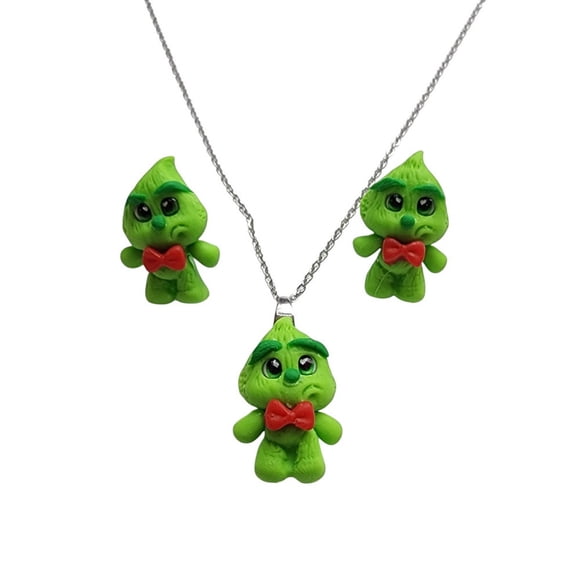Collar y aretes de Grinch