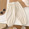 thumbnail image 3 of Gubotare Baby Bottoms Girl Kids Elastic Basic Harem Trousers Unisex Baby Boys Girls Casual Loose Long Baggy Pants Toddler Clothes 2T 3T (White,2-3 Years), 3 of 4