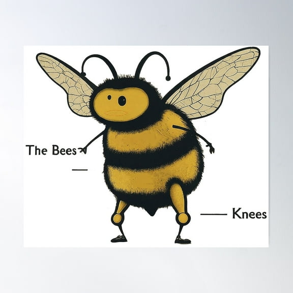 The Bees Knees "Scientific" Diagram Poster Wall Art, Modern Wall Decor For Living Room Bedroom, 8x12 UNFRAMED