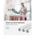 thumbnail image 3 of SONGMICS 2-Level Clothes Drying Rack Laundry Drying Rack with Height-Adjustable Wings 33 Drying Rails Sock Clips White and Gray, 3 of 7