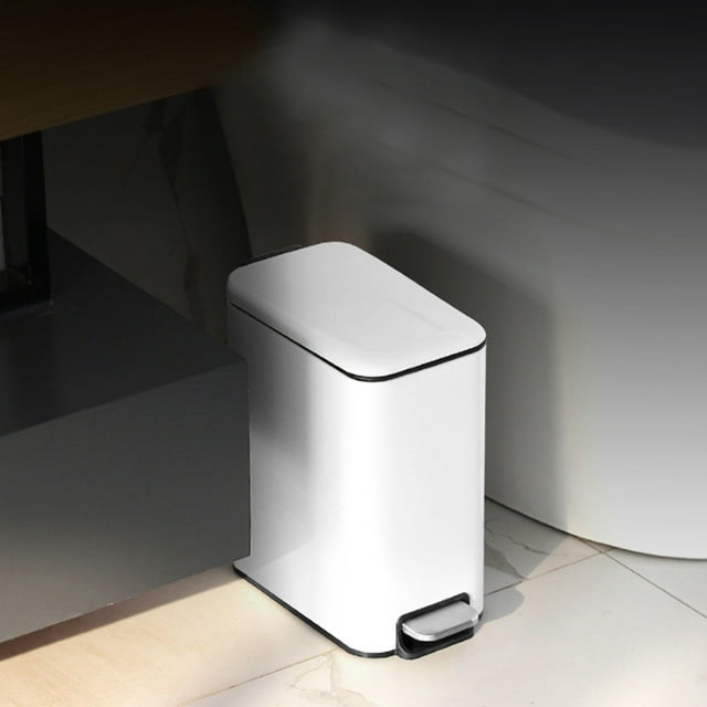Tbest Stainless Steel Material Step Trash Can, Garbage Can, For Office For Bedroom