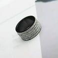 thumbnail image 5 of Five Rowes White CZ Stainless Steel Band Womens Silver/Gold/Black Ring Size 6-11, 5 of 6