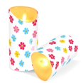 thumbnail image 3 of Pattern Flower Pattern Flameless Candles 2 PCS with Remote Realistic Moving Flame LED Tapered Pillar Set for Home Decor, 3 of 7