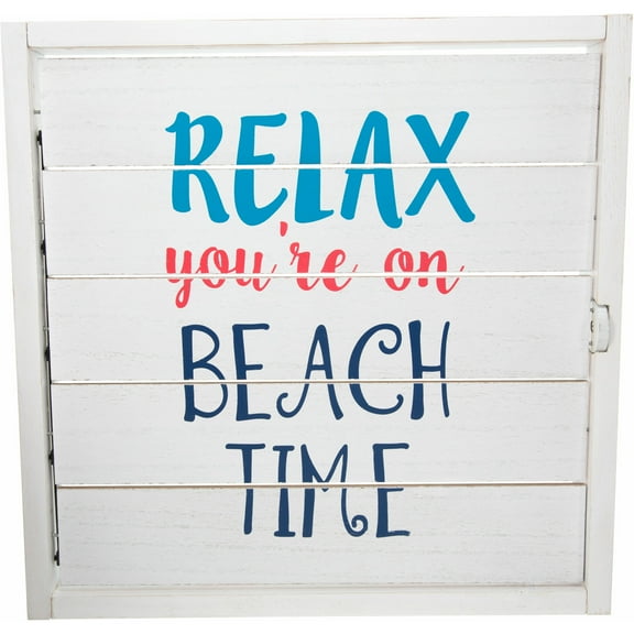 Beach Time - 14.5" Decorative Framed Window Shutter