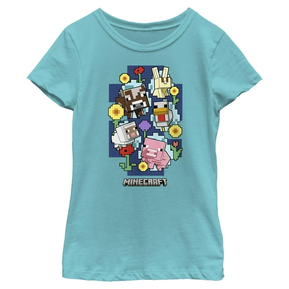 Girls Minecraft Spring Animals T Shirt
