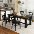 thumbnail image 3 of Giantex Wooden Dining Chair Set of 2, PU Leather Upholstered Kitchen Armless Chairs, Black, 3 of 9