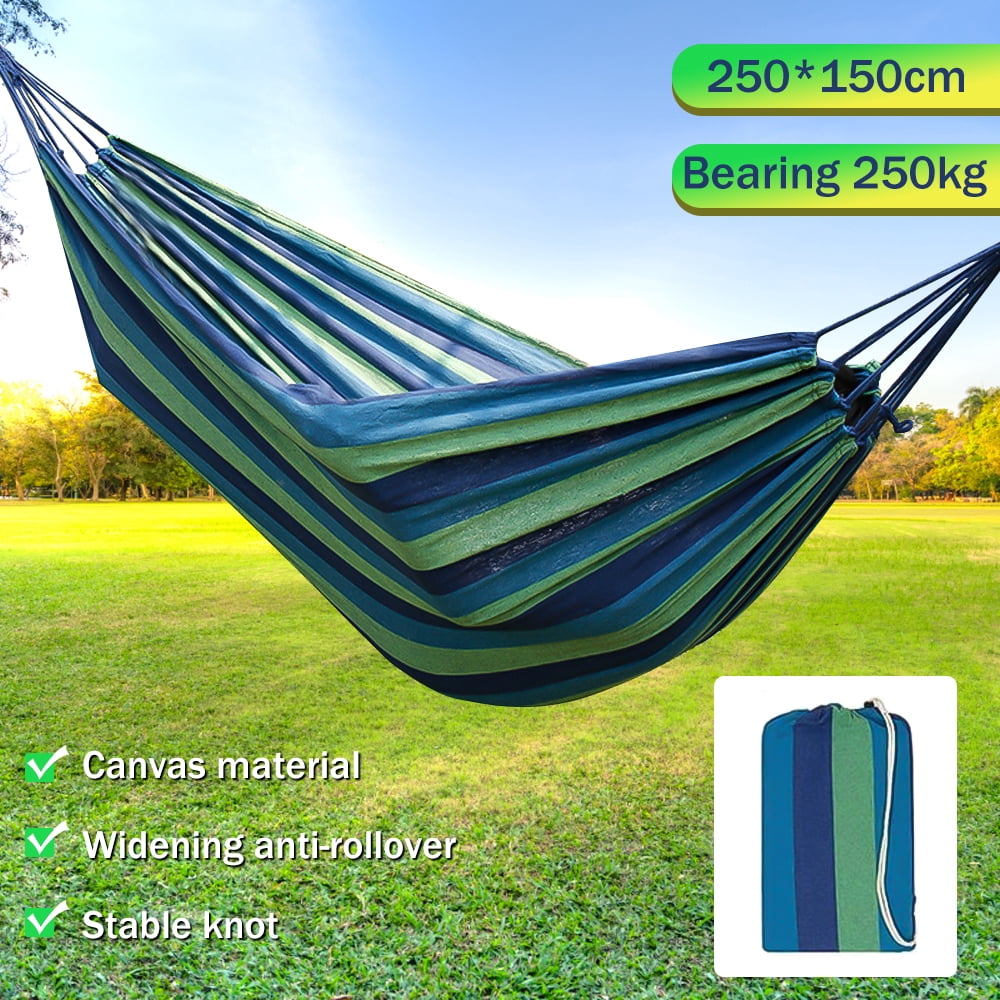 MDHAND 2-Person Brazilian-Style Double Hammock Bed with Portable Carrying Bag,79*59in,Blue