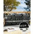 thumbnail image 2 of Family Rules Words Outdoor Pillow Covers Set of 2, Decorative Waterproof Throw Pillow Case, Black Cotton Linen Soft Cozy Cushion Pillowcases, 2 of 6
