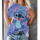 thumbnail image 3 of Camiseta de dibujos animados divertidos de Disney Stitch Camiseta de mujer con estampado de Lilo Stitch Camiseta estilo hip hop Ropa de mujer, 3 of 5