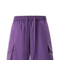thumbnail image 6 of TEAJOPSUU Men's Beach Shorts Summer Solid Color Quick Dry Breathable Elastic Waist Drawstring with Multi-Pocket G-Purple, 6 of 6