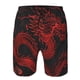 thumbnail image 3 of Balery Red Dragon On Black Traje de Baño Estilo Hawaiano para Hombre, Shorts de Secado Rápido con Bolsillos-Small, 3 of 6