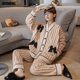 thumbnail image 4 of Conjunto de pijamas de franela suave y grueso de invierno para mujer, cárdigan estilo kimono japonés para niñas, ropa de dormir de peluche, pijamas térmicos con cuello en V para mujer, 4 of 5