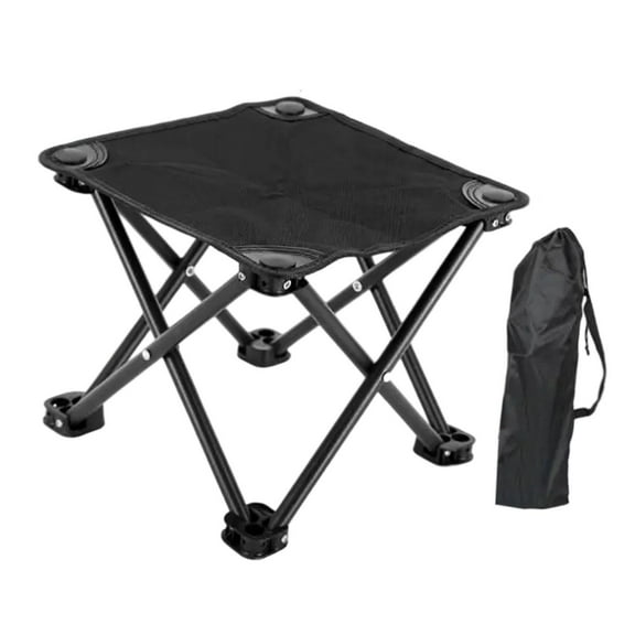 yotijay Camping Stool Lightweight Ottoman Foot Rest Stool for Park Backpacking Patio Black