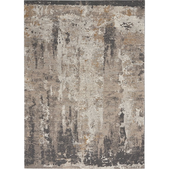Nourison Ludlow LDW05 Cream Grey Indoor Area Rug - Cream Grey 5'3" x 7'3"