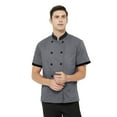 thumbnail image 2 of Toptie Short Sleeve Chef Coat Jacket Gray Lightweight Button Chef Uniform, 2 of 7