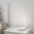 thumbnail image 3 of Lámpara de mesa de onda espiral moderna Lámpara de pared de metal acrílico para el hogar LED (Blanco), 3 of 9