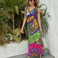 thumbnail image 3 of Vibrant Colorful Paisley Floral Design Artwork Sleeveless Dress Female Clothing Dress Women Summer 2025 Dress, 3 of 7