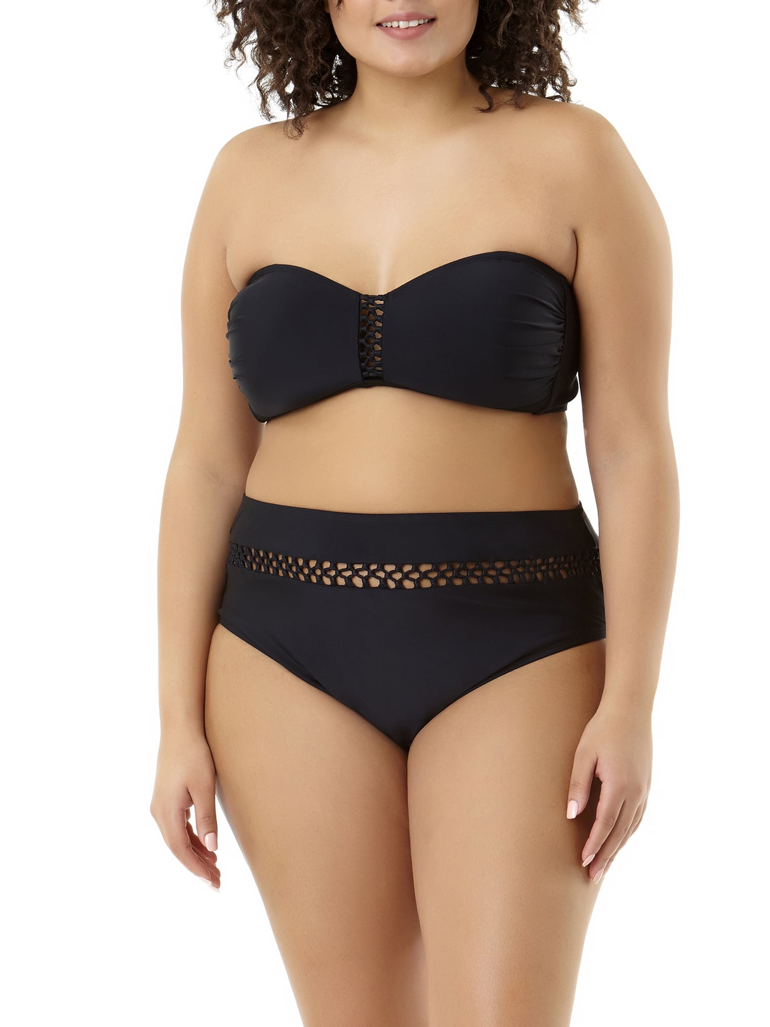 Women's Plus-Size Solid Bandeau Bikini Top