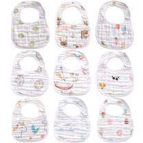 Muslin Drool Bibs for Boys Girls 9 Pack, Adjustable Baby Bibs for Drooling and Teething, Soft Cotton Baby Bandana Bibs for Newborn Feeding Essentials