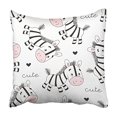 thumbnail image 1 of EREHome Colorful Cartoon Zebra Pattern White Cute Adorable Africa Animal Baby Beautiful Pillowcase Cushion Cover 20x20 inch, 1 of 1