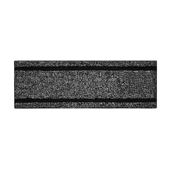 VCNY Home Heathered Hotel Black/White Microfiber Bath Rug Runner, 20" x 60"