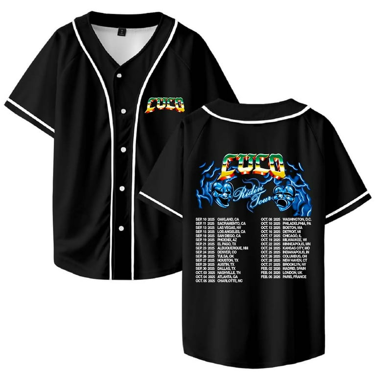 Cuco Ridin Tour 2025 Merch Baseball Jersey Shirt V-Neck Women Men